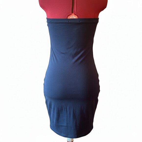 Velvet by Graham & Spencer - Dark Navy Strapless Tube  Ruched Dress – Size M - Picture 2 of 10